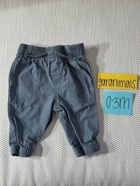 NWOT Garanimals Charcoal Grey Elastic Infant Jogger Pants, 0-3 Months